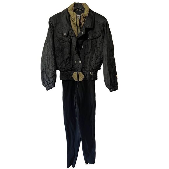 Kaelin ski wear FERA vintage one piece Snow Suit 8 black - Picture 1 of 6